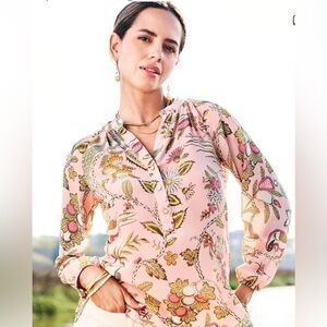 Spartina 449 Cora Blouse in Sugar Mill Peacock - NWT - Medium